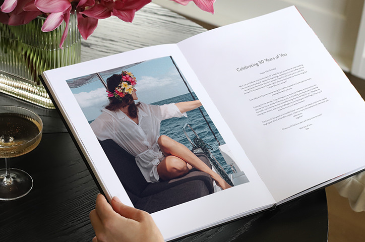 Open Portrait Premium Photo Book of woman on a boat
