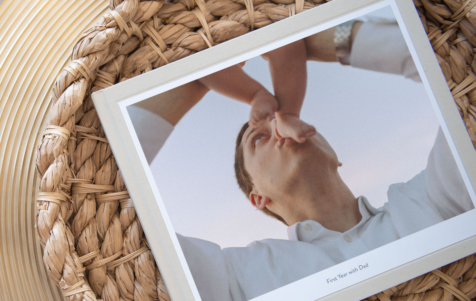 Classic Photo Album of the first year moments of baby with dad