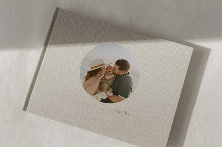 Landscape Family Photo Book on white sheets