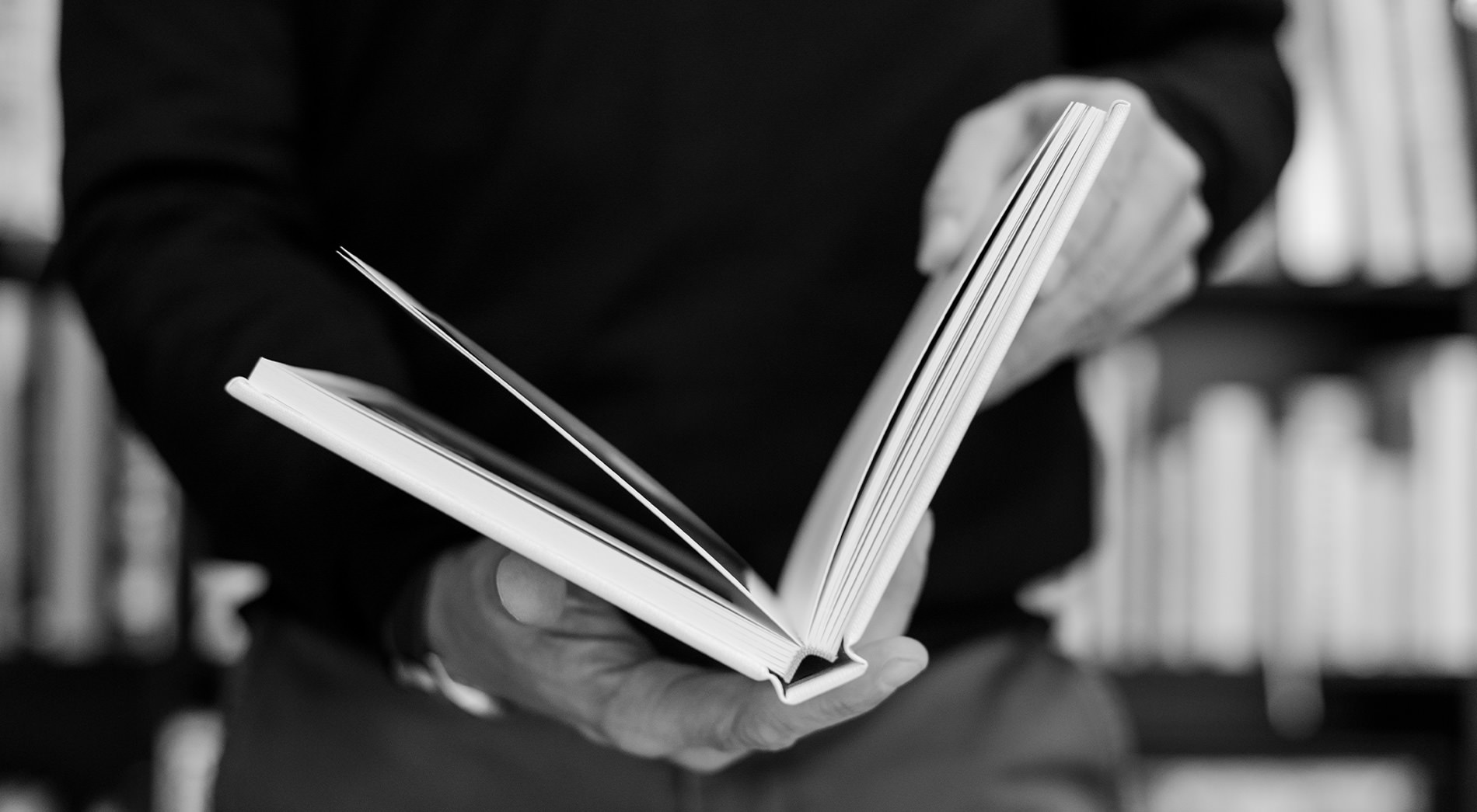 Man holding photo book