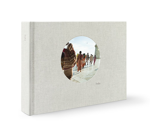 Grey linen landscape premium photo album