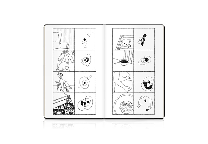 illustrations of a pregnancy journey captured in a Moleskine Photo Book