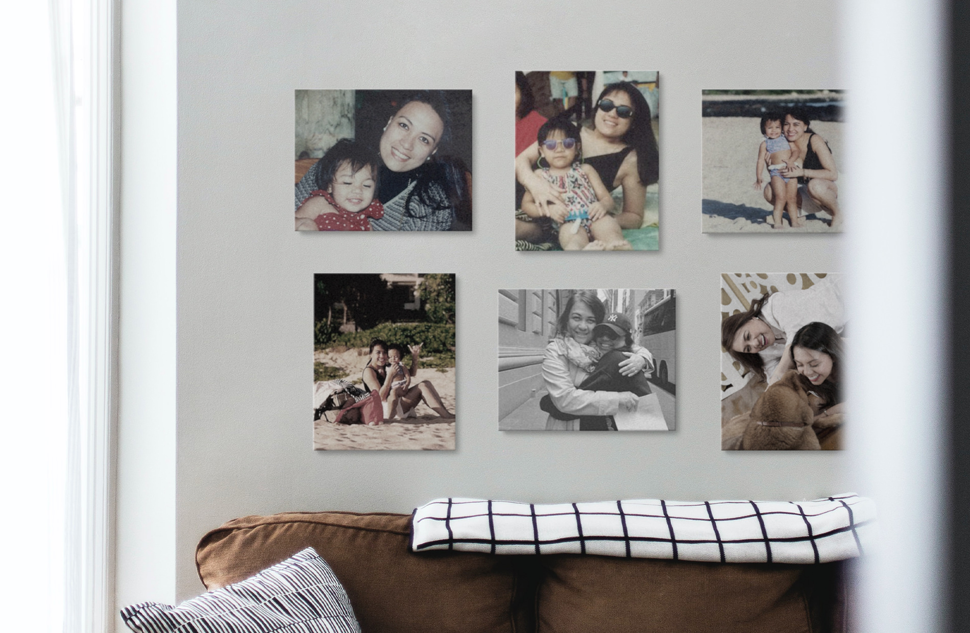 Mother and daughter art print on canvas