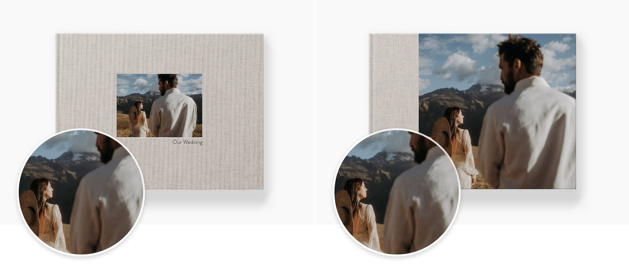 Two photo books with cover images  of a girl at a beach that have a soft focus in the foreground