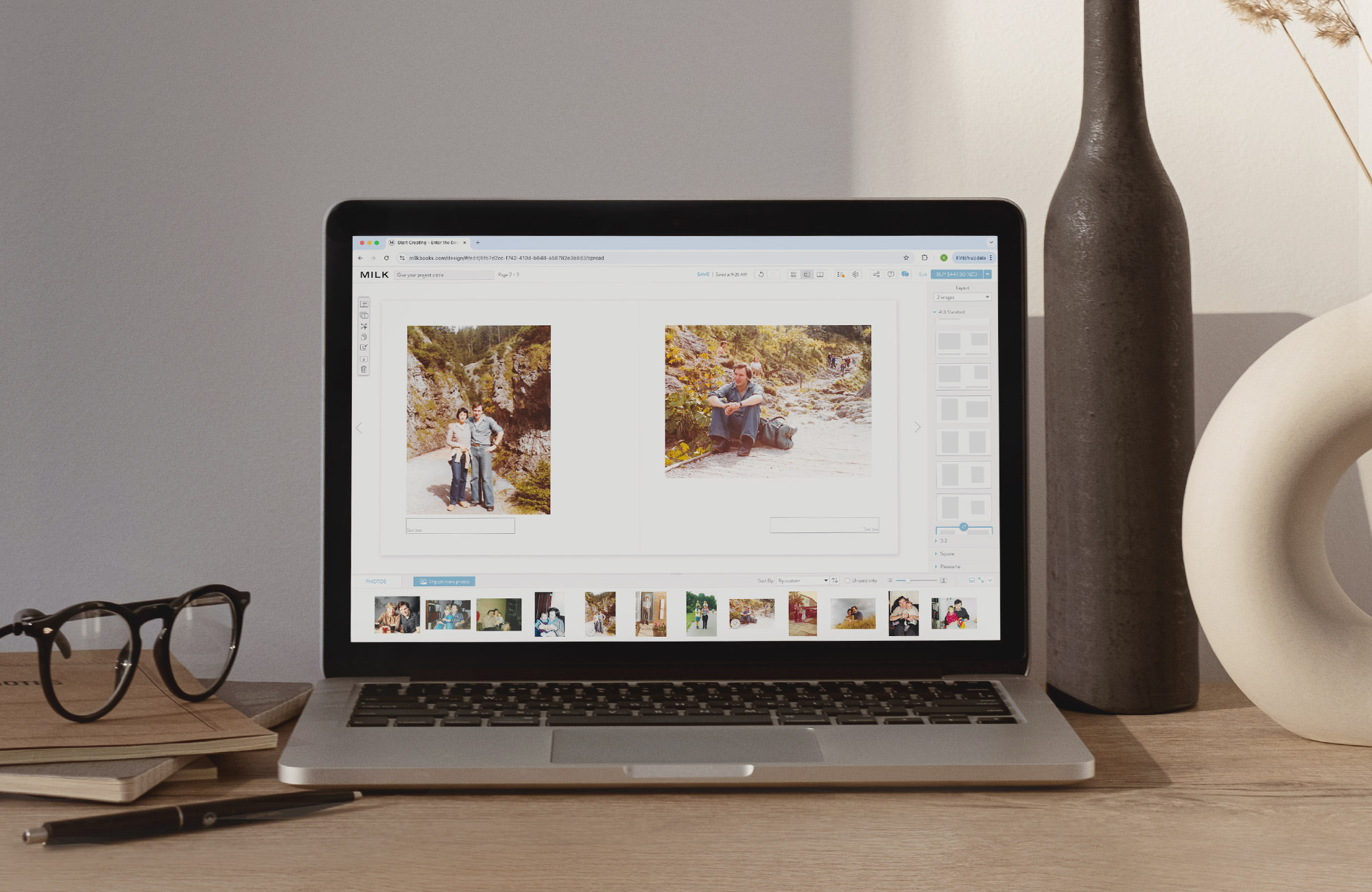 Design Studio making a book using old scanned images