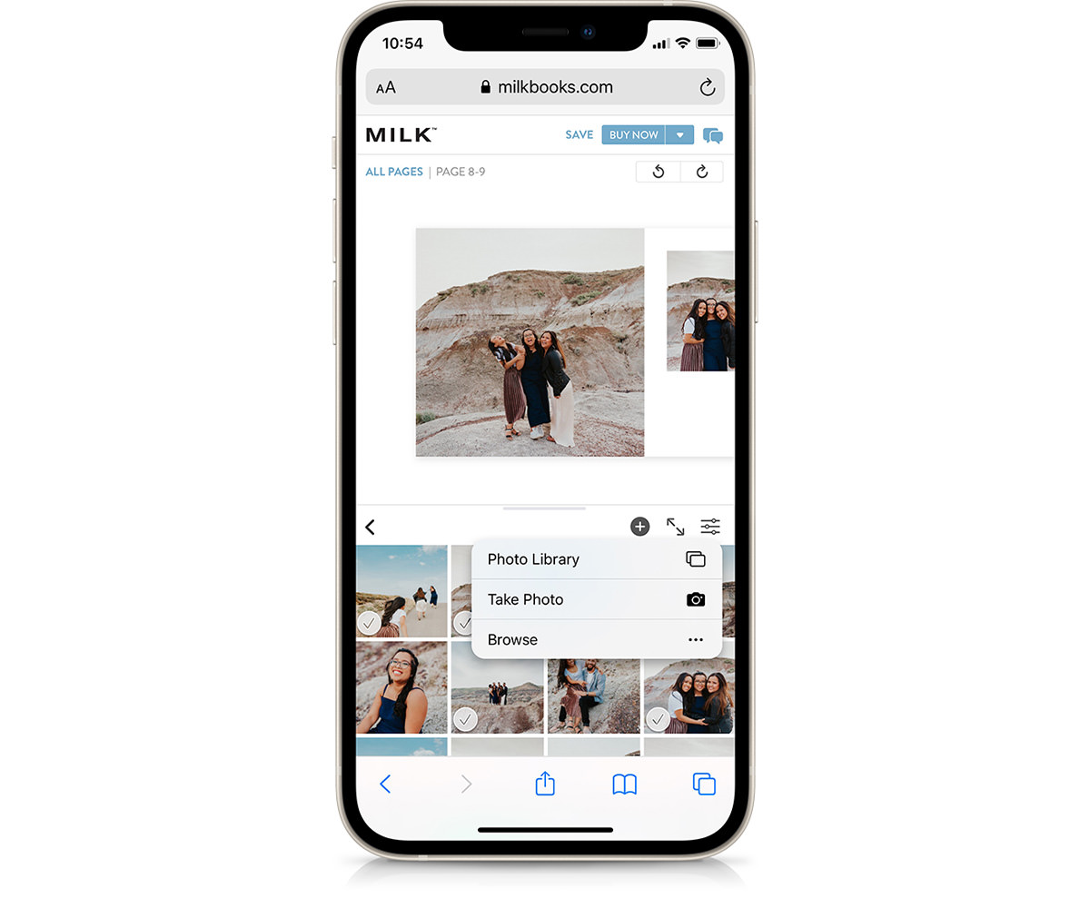 Photo upload section in the mobile Design Studio.