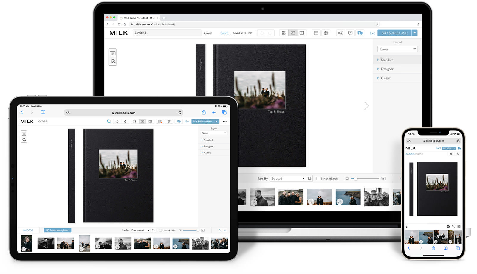 MILK Design Studio on tablet, desktop and mobile device