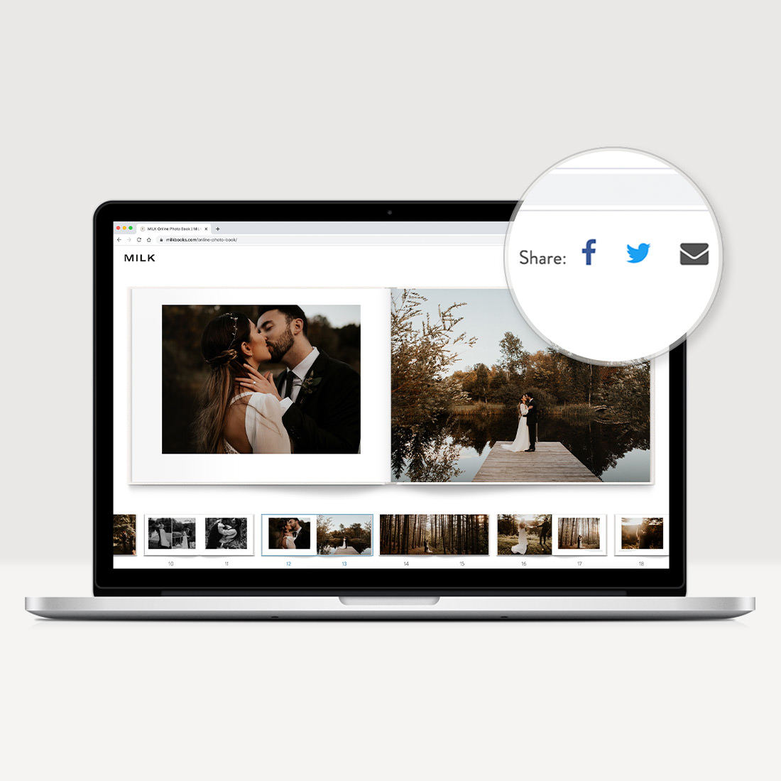 Online photo book of finished Photo Album project on laptop screen