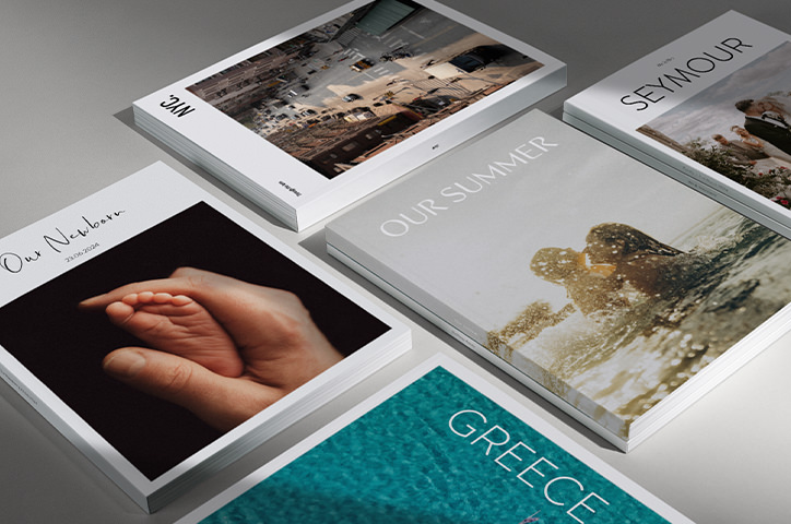 Five MILK Magazines laid out to display Designer Cover styles