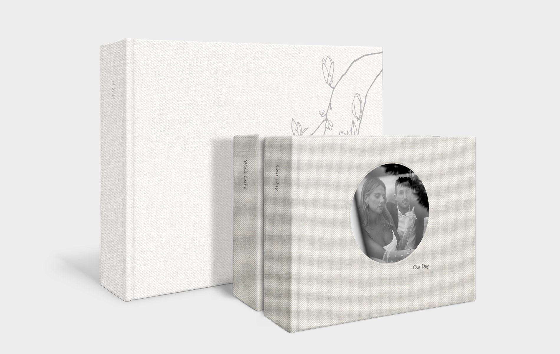 MILK Wedding Album set with 2 Medium Albums and 1 Large Album