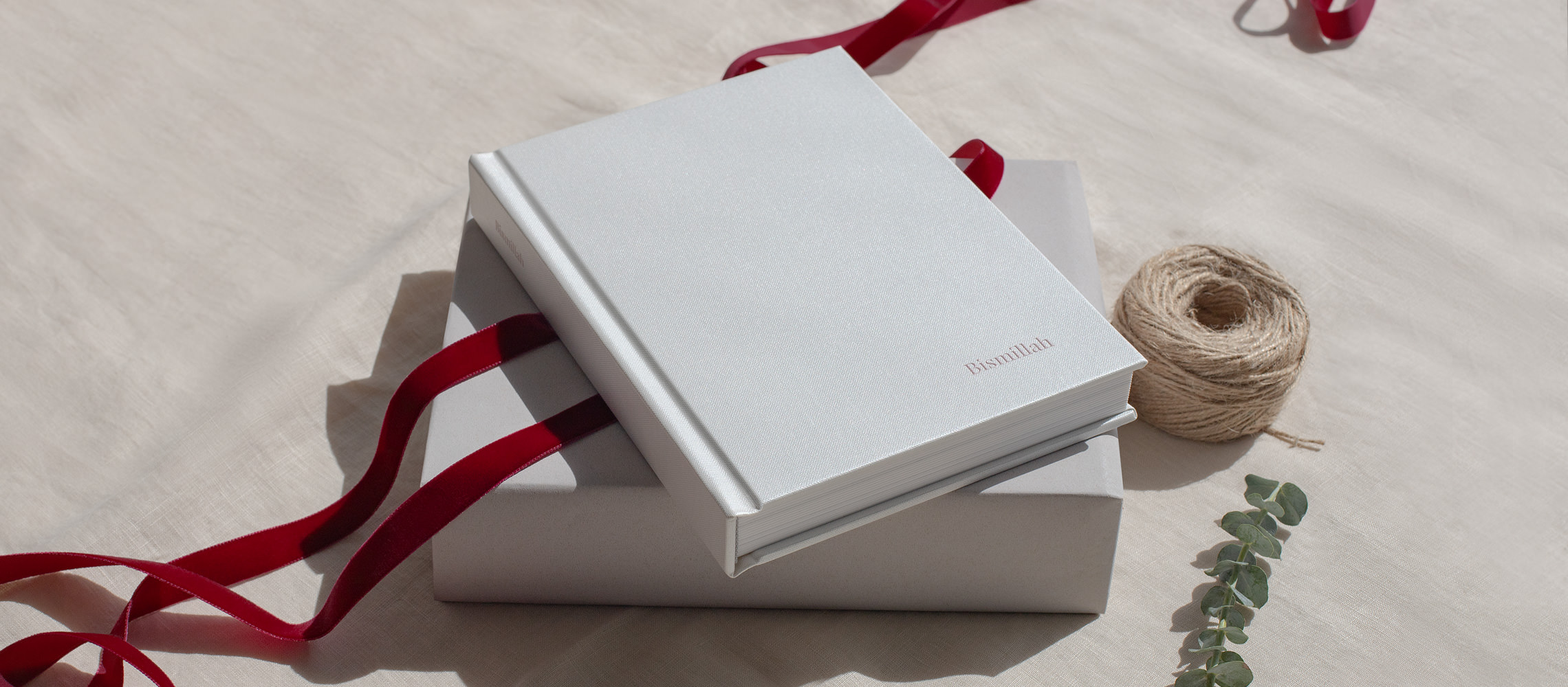 Portrait Premium Christmas Photo Album on Presentation Box with red ribbon