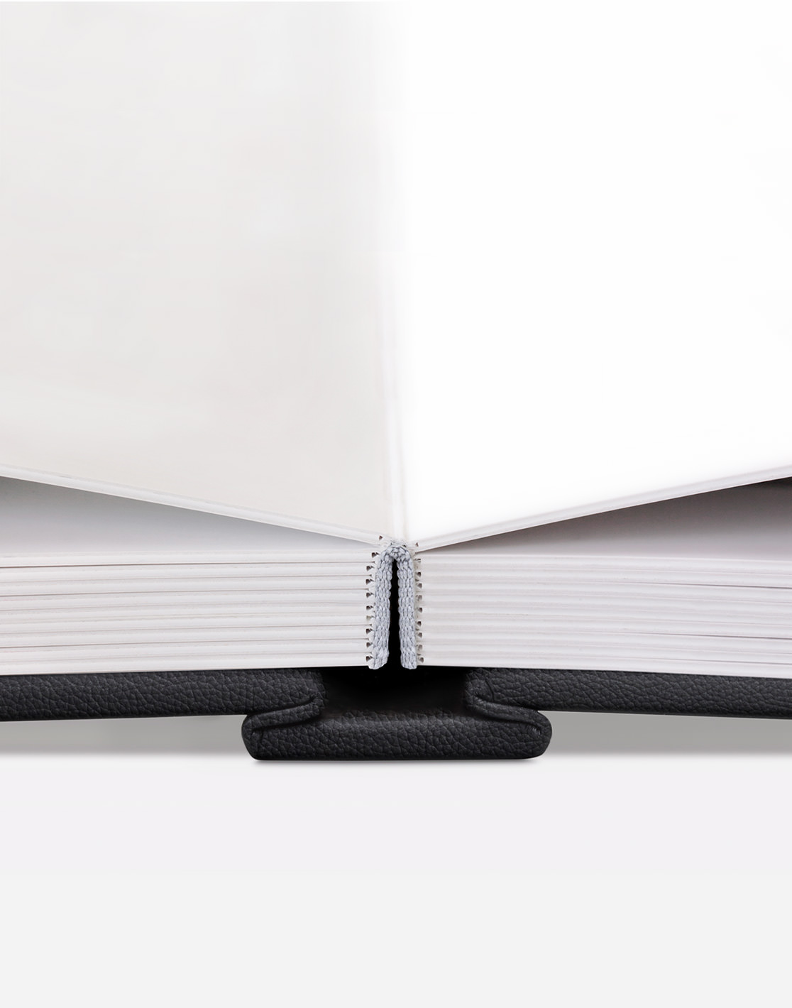 Close up of lay-flat binding