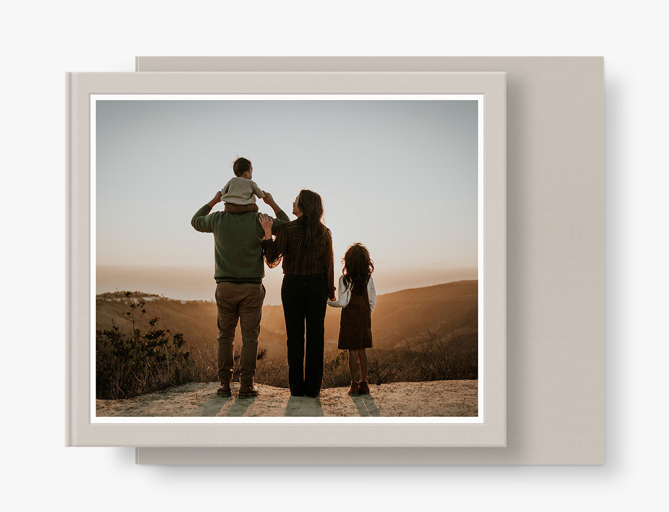Classic Family Photo Book on top of Presentation Box