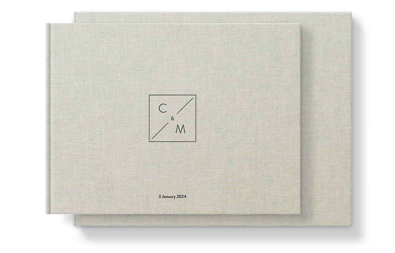 Premium Landscape Photo Book with UVP cover on top of Presentation Box