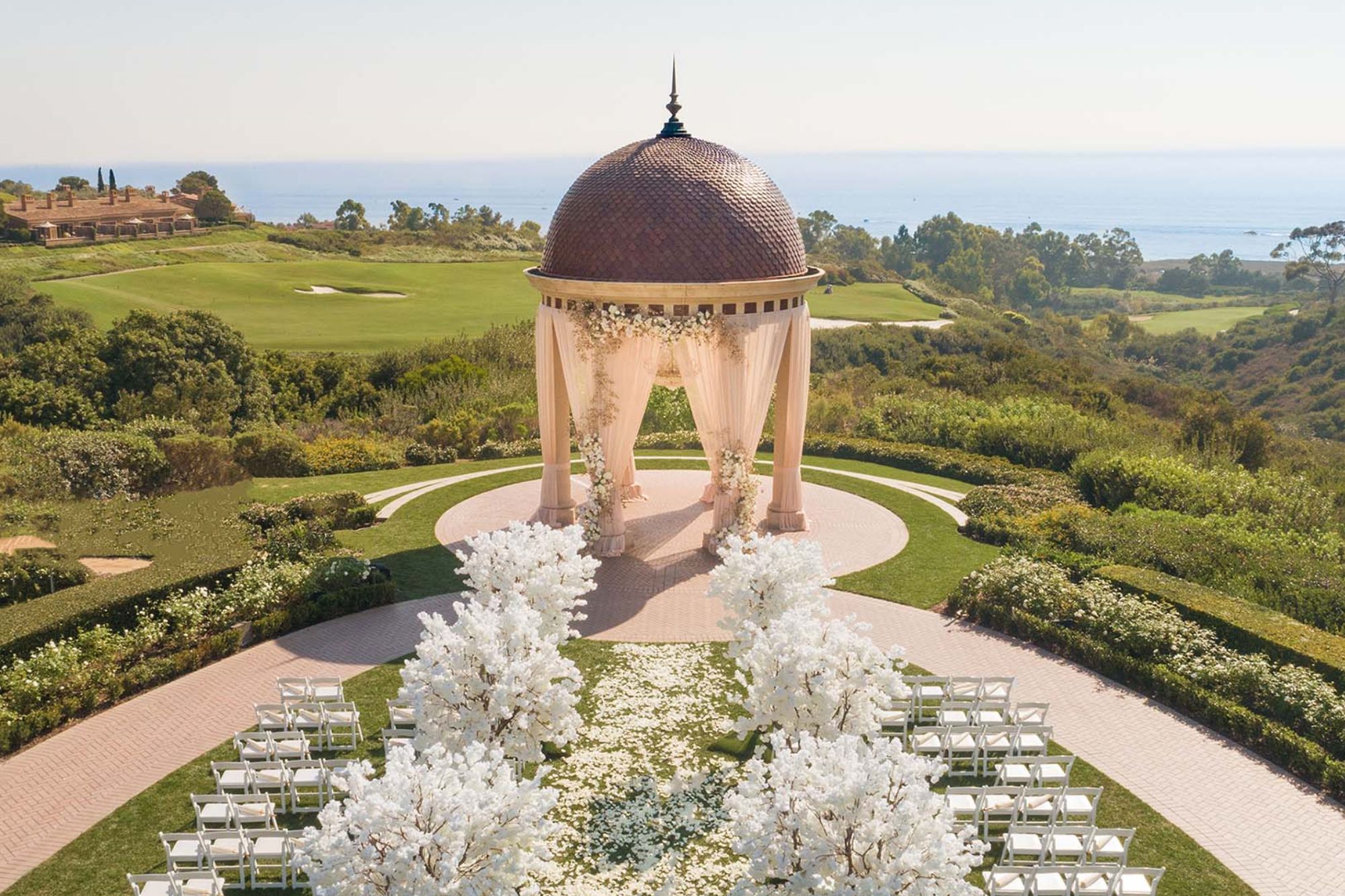 Birds eye view of wedding venue