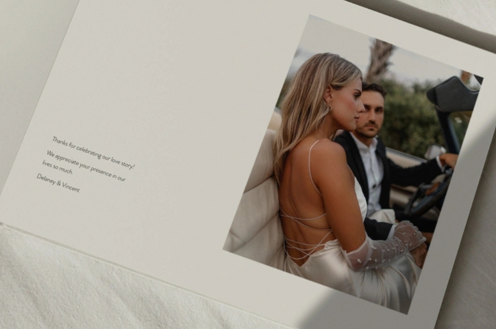 Book with an image of a couple on their wedding day